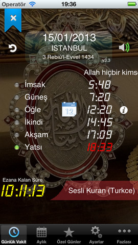 Ezan Alarmı